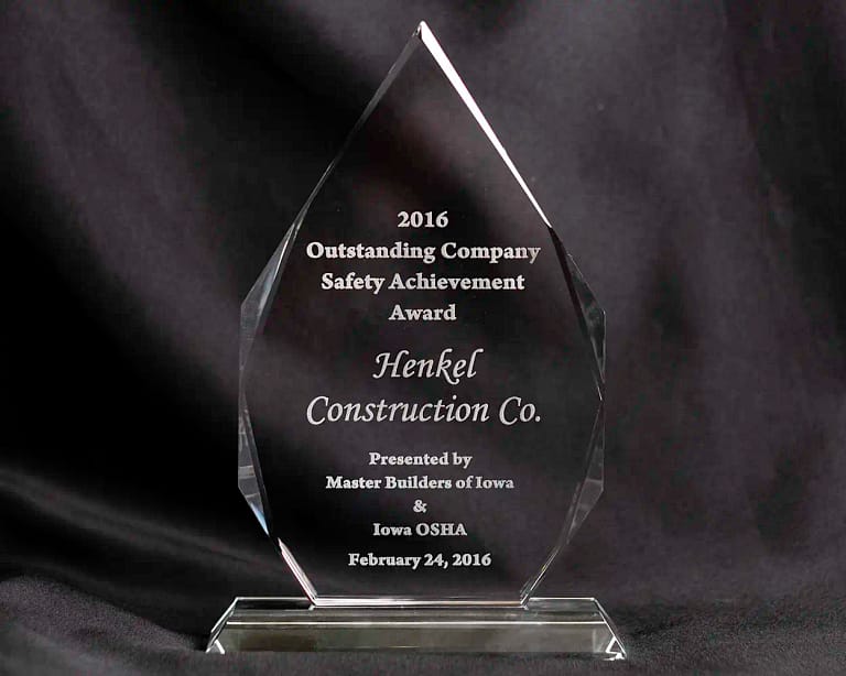 Safety Award - Master Builders of Iowa & Iowa OSHA